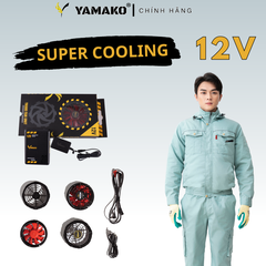 Bộ Áo quạt điều hoà Yamako Super Pro 17V 30.000MAH màu XANH NGỌC