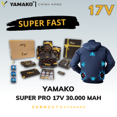 Bộ Áo quạt điều hoà Yamako Super Pro 17V 30.000MAH màu XANH THAN