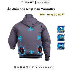 Áo điều hòa KAKI chống tia lửa hàn Yamako Nhật Bản màu GHI XÁM (Áo bán rời không phụ kiện)