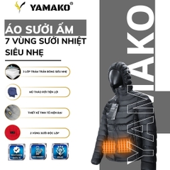 Áo Sưởi ấm YAMAKO 7 vùng sưởi ấm Siêu Nhẹ Super Gentle màu Đen