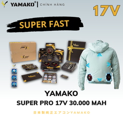 Bộ Áo quạt điều hoà Yamako Super Pro 17V 30.000MAH màu XANH NGỌC