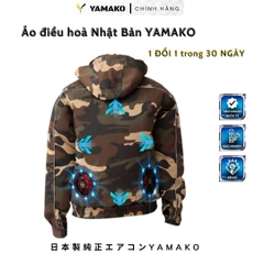 Áo điều hòa KAKI chống tia lửa hàn Yamako Nhật Bản màu RẰN RI CAMO (Áo bán rời không phụ kiện)