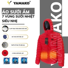 Áo Sưởi ấm YAMAKO 7 vùng sưởi ấm Siêu Nhẹ Super Gentle màu Đỏ