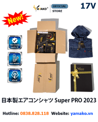 Bộ Áo quạt điều hoà Yamako Super Pro 17V 30.000MAH màu XANH THAN