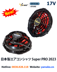 Bộ Áo quạt điều hoà Yamako Super Pro 17V 30.000MAH màu GHI TỐI