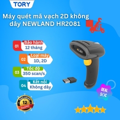 MÁY QUÉT TỰ ĐỘNG ĐA TIA KHÔNG DÂY NEWLAND HR2081 BLUETOOTH, QUÉT CCCD SIÊU NHẠY, QUÉT 2D, KÈM CHÂN ĐẾ [HÀNG CHÍNH HÃNG]
