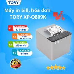 Máy in nhiệt, in bill hàng chính hãng Xprinter XP-Q809K khổ 80mm  (USB + LAN + Bluetooth)