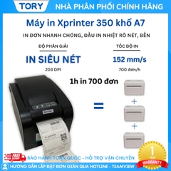 Máy in mã vạch, tem nhãn, decal, hàng chính hãng Xprinter XP-350B khổ 80mm (kết nối USB)