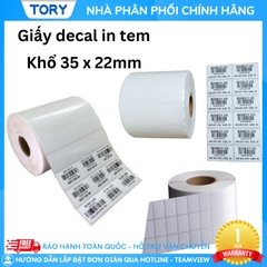 [GIẤY CHẤT LƯỢNG TỐT] Giấy decal in tem, in nhãn 2 hàng khổ 35x22 mm, dài 30m, 1 cuộn 2500 tem