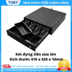 Ngăn kéo đựng tiền, két thu ngân SIZE LỚN bung tự động. Két thu ngân kết nối máy in hoá đơn, máy POS bán hàng