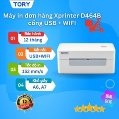 Xprinter XP-D464B (USB+Wifi) Máy in đơn hàng, tem nhãn. In không dây, in qua điện thoại. Máy in đơn hàng, in tem nhãn, in vận đơn TMĐT khổ 110mm