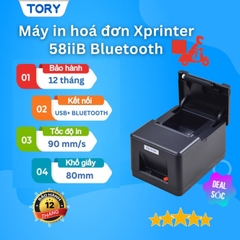 Máy in nhiệt, in bill hàng chính hãng Xprinter XP-58IIB khổ 57mm, nhỏ gọn (kết nối USB + Bluetooth)