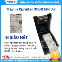Máy in mã vạch, tem nhãn, decal, hàng chính hãng Xprinter XP-350B khổ 80mm (kết nối USB)