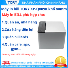 Máy in nhiệt, in bill hàng chính hãng Xprinter XP-Q809K khổ 80mm  (USB + LAN + Bluetooth)