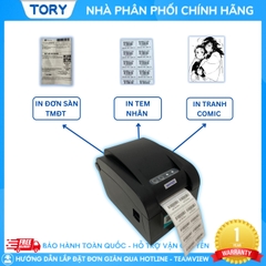 Máy in mã vạch, tem nhãn, decal, hàng chính hãng Xprinter XP-350B khổ 80mm (kết nối USB)