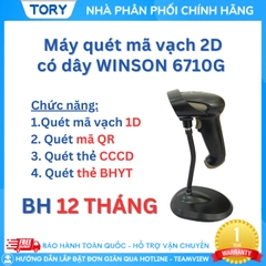 Máy quét mã vạch cầm tay 1D, 2D, QRCode, CCCD Winson WNI-6710G (kết nối USB)