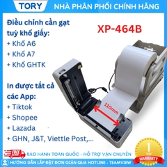 Xprinter XP-D464B (USB+Bluetooth) Máy in đơn hàng, tem nhãn. In không dây, in qua điện thoại. Máy in đơn hàng, in tem nhãn, in vận đơn TMĐT khổ 110mm