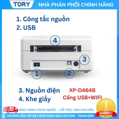 Xprinter XP-D464B (USB+Wifi) Máy in đơn hàng, tem nhãn. In không dây, in qua điện thoại. Máy in đơn hàng, in tem nhãn, in vận đơn TMĐT khổ 110mm