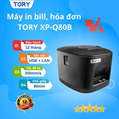 Máy in nhiệt, in bill hàng chính hãng Xprinter XP-Q80B khổ 80mm, in điện thoại (kết nối USB + LAN)