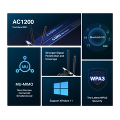 [AC1200] Card Mạng PCIE Wifi Mercusys MA30E Trang Bị Bluetooth 5.0, Wifi Băng Tần Kép AC1200