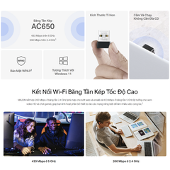 [AC650] Mercusys MA20N | USB Wi-Fi Băng Tần Kép Nano Băng Tầng 650M