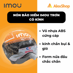 Nón Bảo Hiểm Imou Trơn - Có Kính - Màu Cam | An Toàn – Nổi Bật – Tiện Lợi Mỗi Ngày