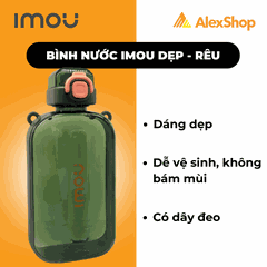 Bình Nước Imou Dẹp – Màu Rêu | Thiết Kế Lạ Mắt – Gọn Nhẹ – Đậm Chất Riêng