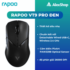 Chuột Gaming Không Dây Rapoo VT9 Pro - Màu Đen