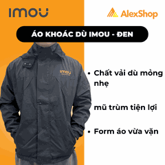 Áo Khoác Dù Imou – Đen Lịch Lãm | Chống Gió – Chống Nắng – Đồng Hành Mọi Nơi