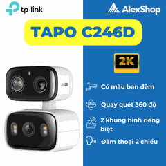 [6M] Camera 2 Mắt AI Tapo C246D, Phân Giải 3M, Phát Hiện Thông Minh, Màu Ban Đêm, Chịu Thời Tiết IP65