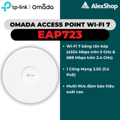 [BE5000] TP-Link Omada EAP723 | Access Point Wifi 7 Gắn Trần Băng Thông BE5000, Cổng 2.5G
