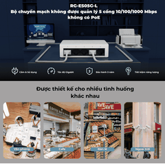 [5 Cổng] Bộ Chia Mạng RUIJIE ES05G-L 5 Cổng Tốc Độ 1000Mbps