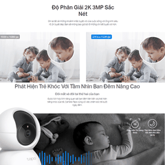 [3M] Camera Wifi Tapo TC71 3M TP-Link Trong Nhà Xoay 360 Độ, Đàm Thoại 2 Chiều
