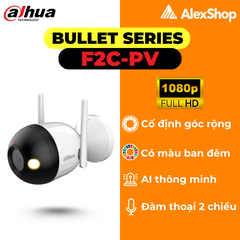 [2M] Camera Dahua F2C - PV, Cố Định Ngoài Trời, Màu Ban Đêm, Đàm Thoại 2 Chiều
