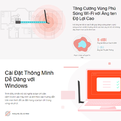 [650M] Thiết Bị Thu Wifi Mercusys MU6H Băng Tần Kép 650M, USB Wifi Có Anten