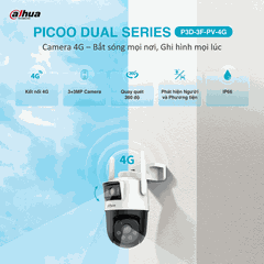 [3M+3M] Camera Sim 4G DAHUA Picoo Dual D1 4G P3D-3F-PV-4G 2 Mắt Ngoài Trời