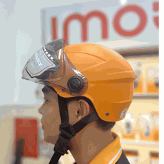 Nón Bảo Hiểm Imou Nhám - Có Kính - Màu Cam | An Toàn – Cá Tính – Chuẩn Thương Hiệu