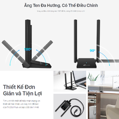 [AX1800] Thiết Bị Thu WiFi 6 TP-Link TX20U Plus, USB Wifi Có Anten Nối Dài, Đế Nam Châm Linh Động, Băng Tần Kép AX1800