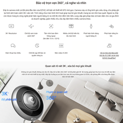 [5M] Camera Mắt Cá Ezviz E4P, Nhìn Toàn Cảnh 360 Độ, Xem Được Nhiều Khung Hình