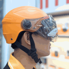 Nón Bảo Hiểm Imou Nhám - Có Kính - Màu Cam | An Toàn – Cá Tính – Chuẩn Thương Hiệu