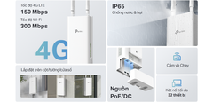 TP-Link MR100 Outdoor | Bộ Phát Wi-Fi Ngoài Trời 4G Tốc Độ 300 Mbps