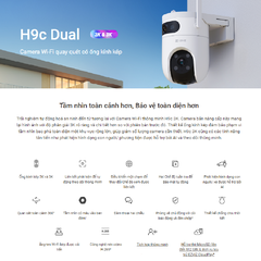 [10M] Camera Wifi Ezviz H9C [5MP+5MP] Ngoài Trời 2 Mắt, Trang Bị AI Thông Minh