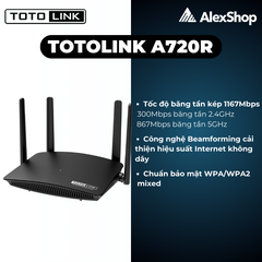 [AC1200] Thiết Bị Phát Wifi TOTOLINK A720R Băng Tần AC1200