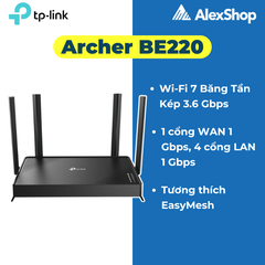 [BE3600] TP-Link Archer BE220, Router Wi-Fi 7 Băng Tần Kép BE3600