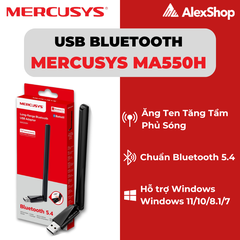 MA550H | Usb Bluetooth 5.4 Mercusys Anten Nối Dài Cho Sóng Xa hơn, Dành Cho PC Hoặc Laptop