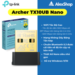 [AX900] Thiết Bị Thu WiFi 6 TP-Link Archer TX10UB Nano, USB Wifi Bluetooth Có Trang Bị Bluetooh 5.3, Wifi Băng Tần Kép AX900