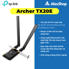 [AX1800] TP-Link Archer TX20E Card Wifi - Bluetooth 5.2