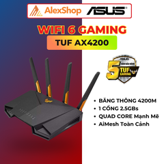 Router Wifi 6 Asus TUF Gaming AX4200 – Chuẩn AX, Gaming Mượt, Phủ Sóng Mạnh