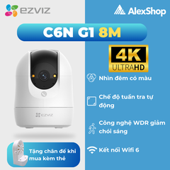 [4K] Camera Wifi Ezviz C6N 4K G1, Trong Nhà Xoay 360 Độ, AI Ảnh Siêu Nét, Chóng Ngược Sáng