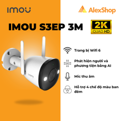 [3M] Camera Wifi Imou S3EP - 3MP Ngoài Trời Bullet 3, AI Thông Minh Đàm Thoại 2 chiều, Có Màu Ban Đêm